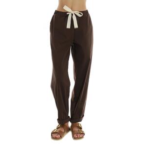 PANTALONE IN COTONE MORO